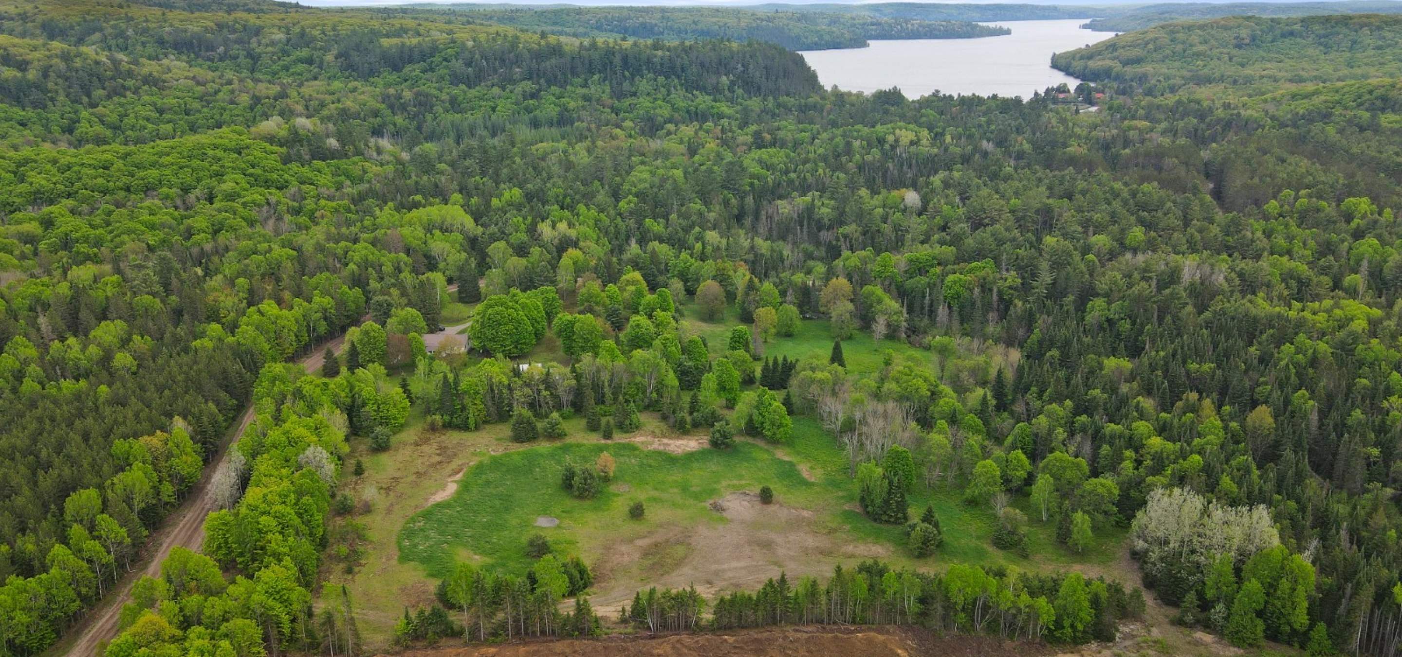 Aerial view of a lot