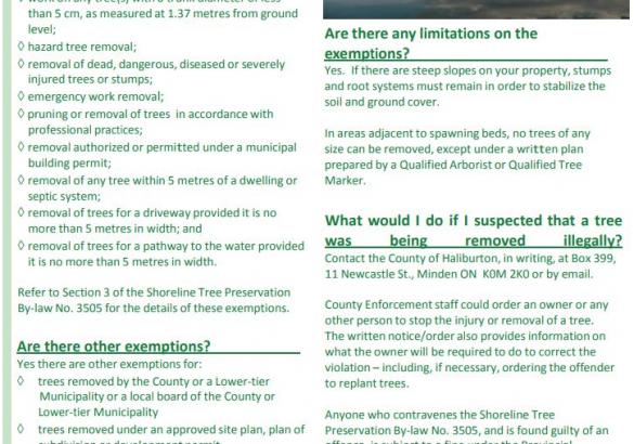 The County of Haliburton Shoreline Tree Preservation By-law thumbnail